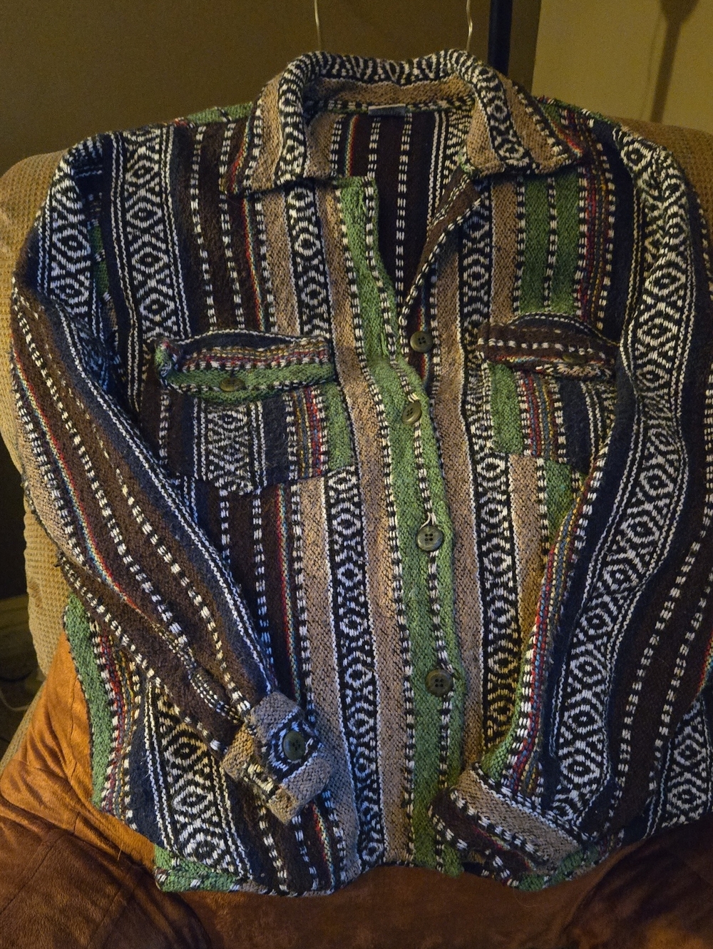 Ganesh Multicolor Woven Jacket with Striped Accents